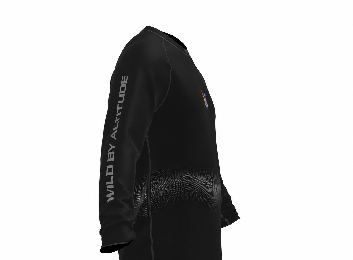 Side profile showing the Wild by Altitude sleeve graphic